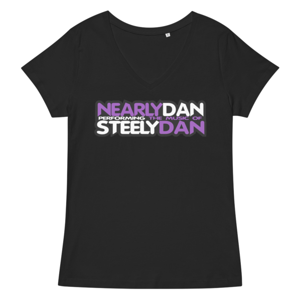 Ladies V-Neck Nearly Dan Logo T-Shirt